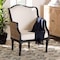 Bali & Pari Elizette Traditional French Beige Fabric and Black Finished Wood Accent Chair 238-13384-ZORO - alternate 2
